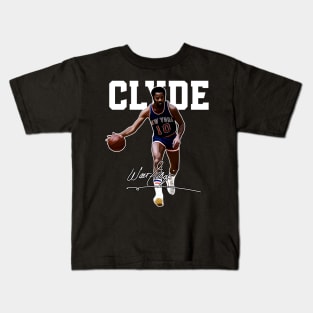 Walt Frazier The Clyde Basketball Legend Signature Vintage Retro 80s 90s Bootleg Rap Style Kids T-Shirt